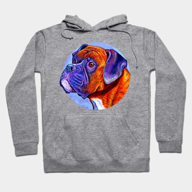 Colorful Brindle Boxer Dog Hoodie by rebeccawangart